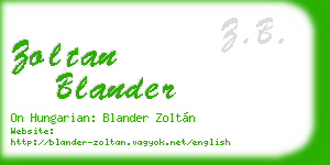 zoltan blander business card